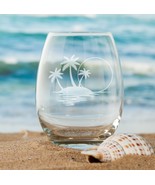 Palm Tree Island Etched Glasses - Wine, Champagne, Pint Glasses, Shot Glass - €21,52 EUR+