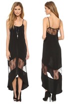 NEW Sexy Black Sheer Lace Sleeveless Long Hi-Low Lingerie Dress / Gown Size M - £16.77 GBP