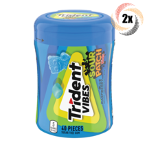 2x Bottles Trident Vibes Sour Patch Kids Blue Raspberry Gum | 40 Pieces Each - $15.76