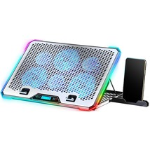 Aluminum Alloy Laptop Cooling Pad,Rgb Gaming Laptop Cooler With 6 Quiet Cooling  - £58.51 GBP