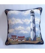Lighthouse Pillow Nautical Sailboat Needlepoint cross stitch throw toss ... - €17,31 EUR