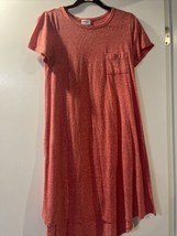LULAROE LLR SIZE SMALL T-SHIRT DRESS PINKISH RED #728 - £29.85 GBP