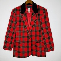 Sag Harbor Petite Women&#39;s Plaid Wool Blend Blazer Size 10 Preppy Old Money - $45.00