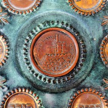 Old Vintage Passover Tray Plate Copper Enamel Jerusalem Israel Antique F... - £44.55 GBP