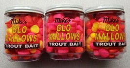 Mikes Glow Mallow Scented Trout 1.5 Oz Jar Assorted Cheese 5023 Pack of 3 - £15.81 GBP