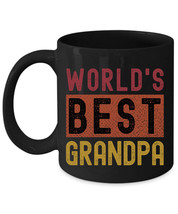 Worlds Best Grandpa Father&#39;s Day Coffee Mug Vintage Black Cup Retro Gift... - £14.69 GBP+