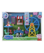 ⚡PEPPA PIG&#39;S FAIR 8-Piece Playset Merry-Go-Round Ferris Wheel Bridge Gam... - $99.99