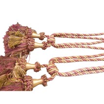 Curtain Tassel Tiebacks Twist Cord Rope Set of 2 Pink Gold - £13.29 GBP