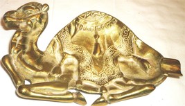 Vintage Solid Brass Bronze Figural Single Individual Decorative Ashtray Camel - $22.00