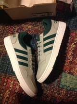 Adidas Men&#39;s Hoops 3.0 Gray &amp; Green Sneakers - 11.5 - New in Box - $100.00