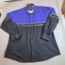 Vintage 90s Roper Western Shirt XL Horses Graphic Snap Button Made Korea - $61.96 CAD