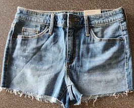 Universal Thread™ ~ Size 4 ~ Frayed Hem ~ Distressed Blue Denim ~ Shortie Shorts - £17.65 GBP