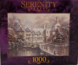 RoseArt Serenity Series Jigsaw Puzzle Winter Pershore Cove Worcestershire 1000pc - $7.92