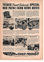 1945 Texaco Rko Pathe Farm News Movie Print ad Fc3 - £11.20 GBP