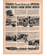 1945 Texaco Rko Pathe Farm News Movie Print ad Fc3 - £11.37 GBP