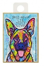 Dogs Never Lie About Love German Shepherd Wood Pop Art Fridge Magnet 2.5... - $8.01 CAD