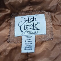 VTG Ash Creek Trading Mens L Insulated Bomber Jacket Brown Suede Genuine Leather image 4