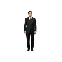 Mens Three Piece Suit Vested VITALI Soft Fabric With Sheen M3090 Black image 6