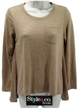 Style Co. Petite Long-sleeve Patch-pocket Summer Straw Women Top Blouse ... - $17.81