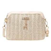 Retro clic  Bag  Reusable Boho Beach Crossbody Straw Weave  Handbag  Zip Purse   - £116.84 GBP