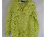 Susan Graver Style Women&#39;s Bright Green Sheer Floral Lace Blouse Size Small - £12.96 GBP