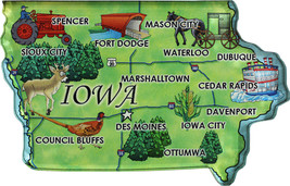 Iowa Acrylic State Map Magnet - £5.16 GBP
