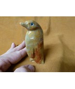 (Y-PEN-203) Lg Red Tan PENGUIN carving SOAPSTONE PERU FIGURINE stone sno... - €28,91 EUR