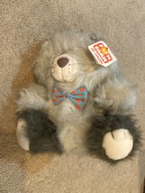 Vintage / Fun Farm By Dakin 1985 Cat Plush Toy With Spotted Bow Tie - $23.89