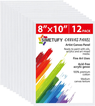 12 Pack 8X10 Canvas Boards for Painting, Blank Flat Canvas Panels Art Pa... - $28.52 CAD