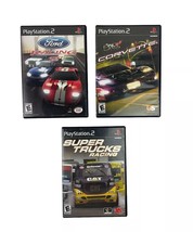 Lot of 3 PlayStation 2 Racing Games, Ford Racing2, Corvette, Super Truck... - £15.19 GBP