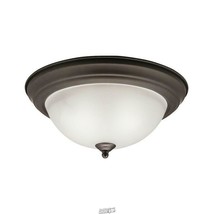 Ceiling Space 13.25 in. 2-Light Olde Bronze Flush Mount Ceiling Light Stain etch - £21.76 GBP