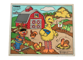 Vtg Playskool Sesame Street Jim Henson Fun on Farm Tray Puzzle Big Bird Ernie - $14.99