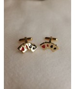 Gold Gilt 4 Of A Kind Aces High Cufflinks. - $21.77