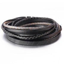 Flashbuy Bohemia Weave Multilayer Leather Bracelets For Women Vintage Magnetic W - £9.56 GBP