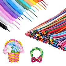 100Pcs 260 Long Balloons 20 Colors Animals Balloons With Pump, Premium Magic Twi - £12.57 GBP