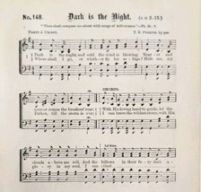 1883 Gospel Hymn Dark Is The Night Sheet Music Victorian Religious ADBN1fff - £11.77 GBP