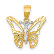 10K w/ Rhodium Butterfly Pendant 10C1005 - £61.39 GBP