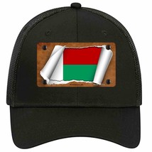 Madagascar Flag Scroll Novelty Black Mesh License Plate Hat - £23.17 GBP