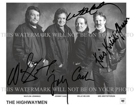 Waylon Jennings Willie Nelson Johnny And Kris Kristofferson Autographed Rp Photo - £15.71 GBP