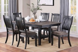 Viseu 7-Piece in Dark Coffee Finish Dining Set and Cushioned Chair - £770.75 GBP