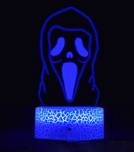 Acrylic Scream Movie Ghostface 3D Night Light with Remote 7 Colors Bedroom Lamp - £26.07 GBP