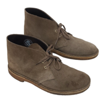 Clarks Chukka Desert Boots Mens 8 Brown Suede Leather Lace Up Ankle - $27.76