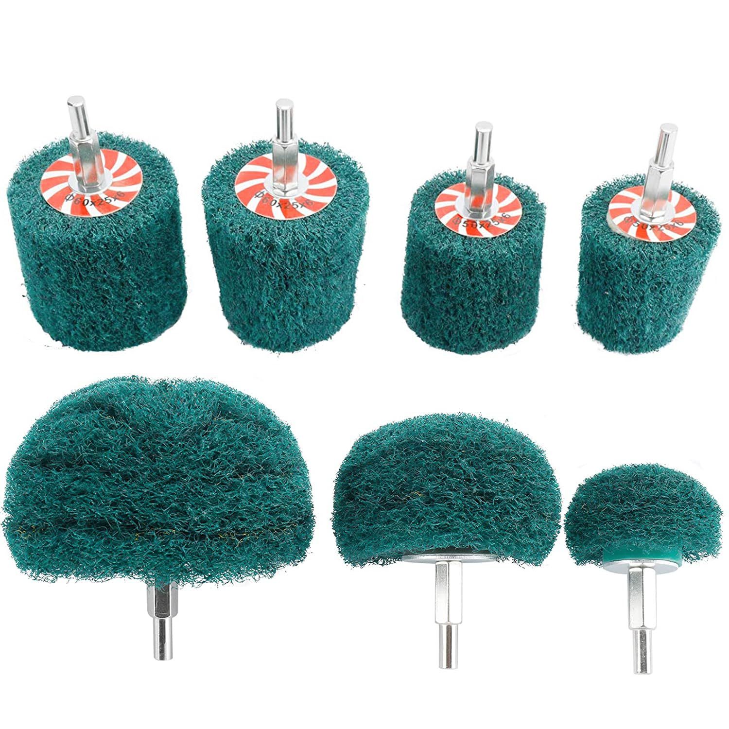 Highfree 7 Pcs Non Woven Abrasive Buffing Wheels Drill Attachment Set, 1... - $31.99