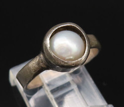 925 Sterling Silver - Vintage Single Freshwater Pearl Ring Sz 5.5 - RG25788 - £24.29 GBP