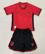 Kids 2025-26 Albania Home Red Kits Shirt Jersey With Shorts - $49.00