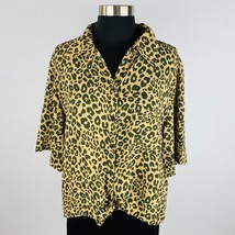 Sanctuary Animal Print Shirt Top Tie Hem Contemporary Collared Medium M Womens - £18.45 GBP