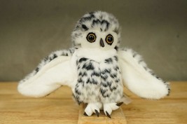 MODERN Plush Toy Folkmanis Stage Hand Puppet Small SNOWY OWL 8&quot; Black &amp; White - £14.33 GBP