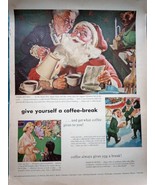 Pan-American Coffee Bureau Santa Print Advertisement Art 1952 - $20.56 CAD