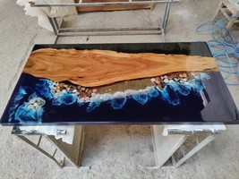 Rectangle Epoxy Resin Table Top Kitchen Dine Table Hallway Furniture Home Decor - £297.38 GBP+