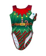 Destira Adult XS Gymnastics Leotard Perfect Tank Gym Elf Green Red With ... - $33.60